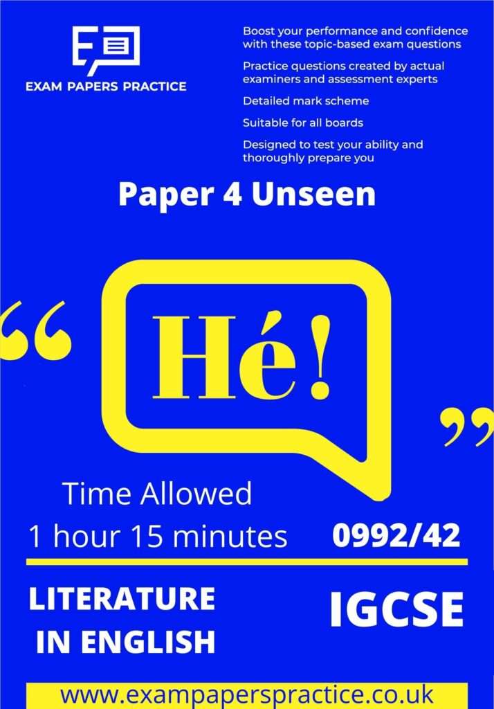 CIE IGCSE English Literature Practice Papers 0992