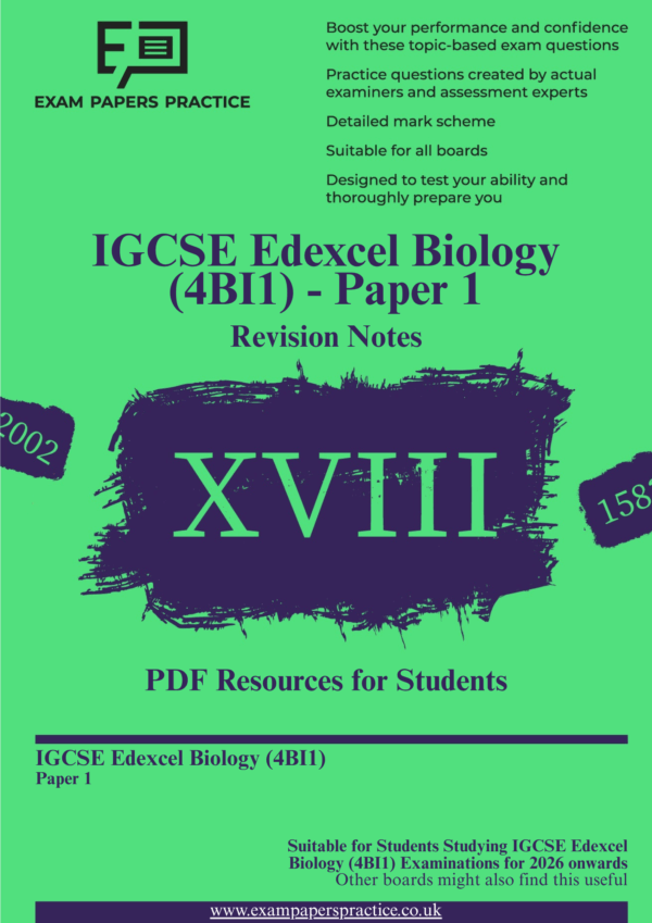 Edexcel IGCSE (9-1) Biology (4BI1) Revision Notes
