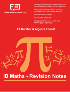 DP IB Mathematics (Analysis & Approaches) HL Revision Notes